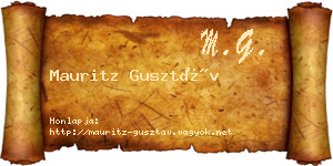Mauritz Gusztáv névjegykártya