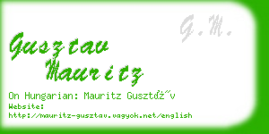 gusztav mauritz business card